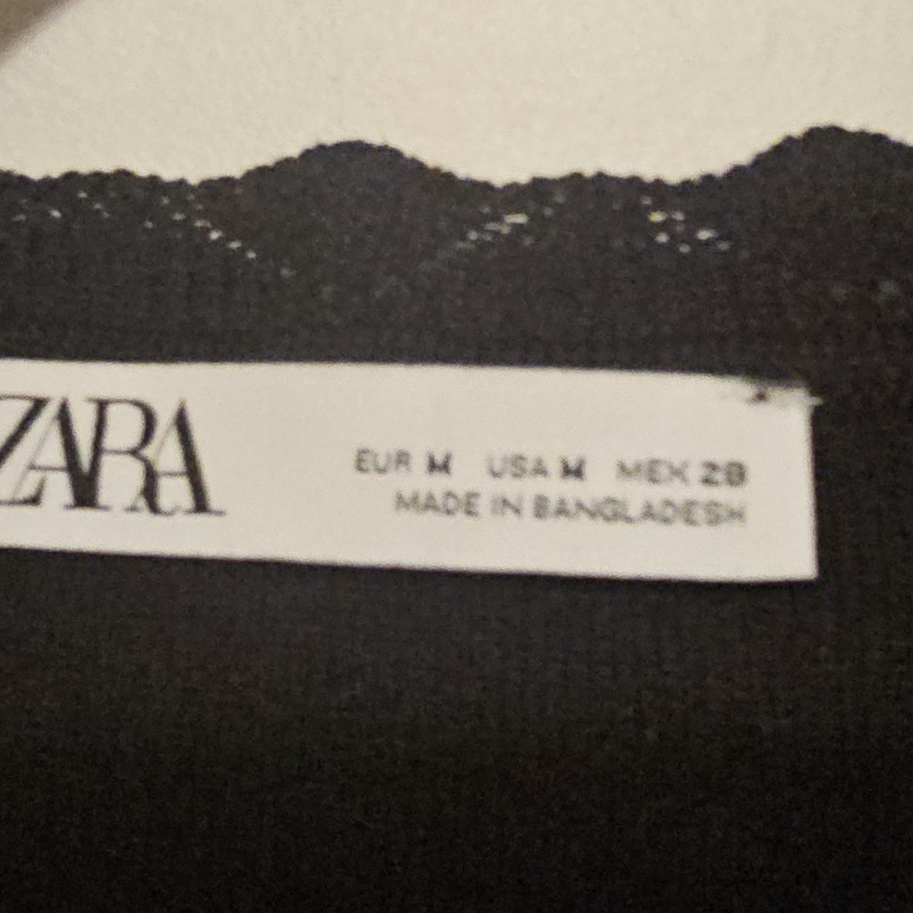 Zara Black Scallop Edge Knit Top - Picture 6 of 8